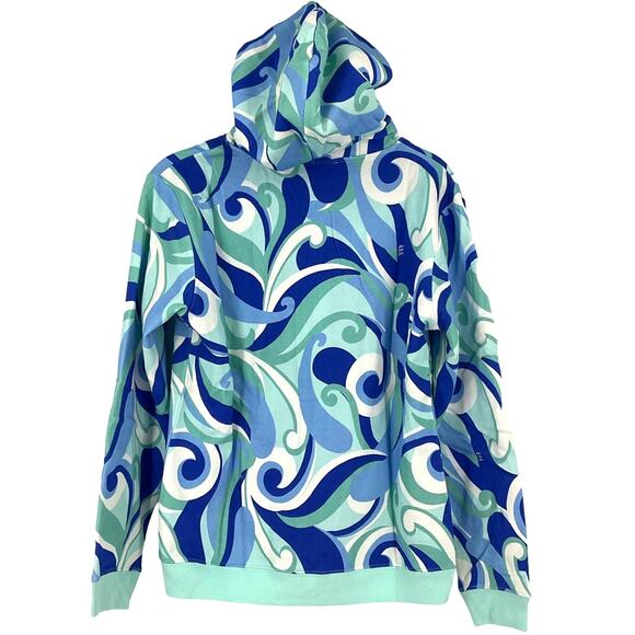 Hill House The Allie Zip-Up Hoodie Ocean Kaleidoscope Blue Size Large - Picture 4 of 10